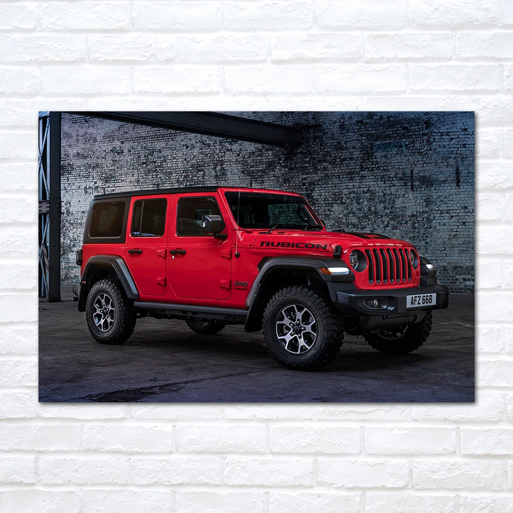 Wrangler Unlimited Rubicon Car Poster DIY Frame Painting Canvas Print Wall Art for Home Living Room Decor