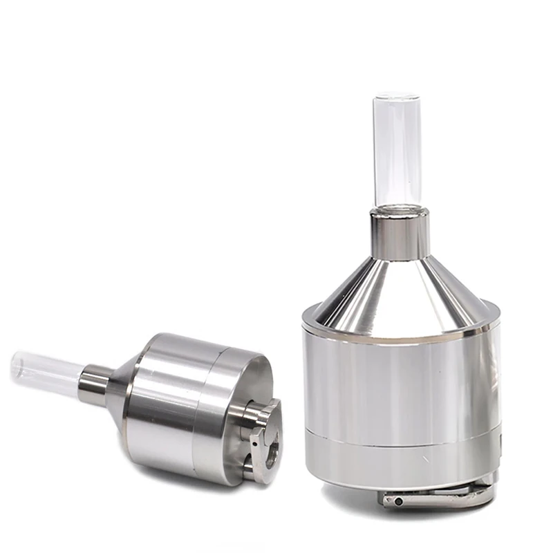 44mm 56mm Diameter Metal Hand Crank Dry Herb Grinder, Grass Tobacco Crusher with Filler & Storage Smoking Accessories
