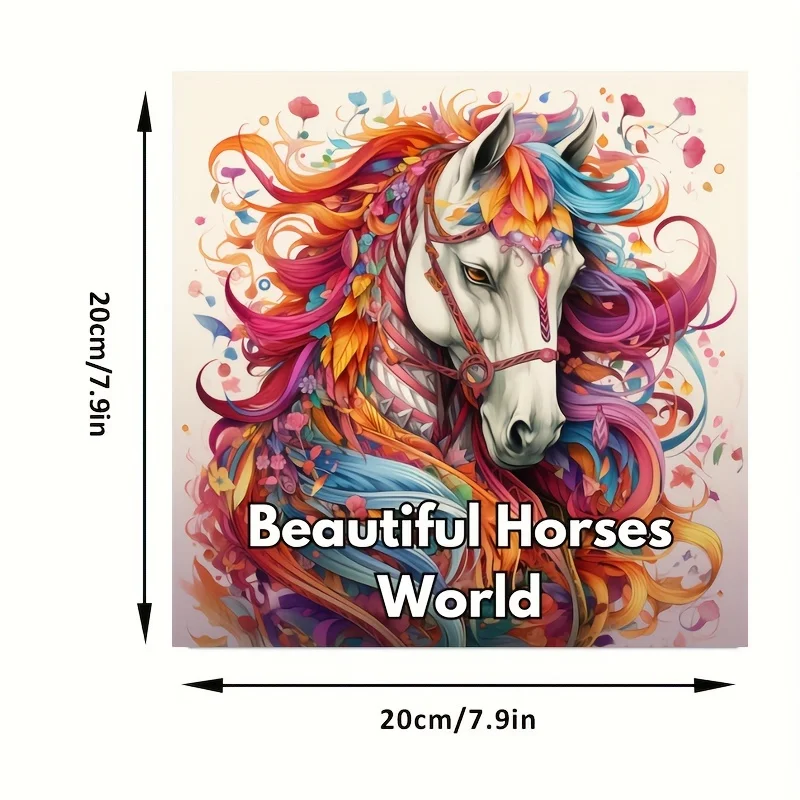 28 صفحة كتاب تلوين عالم الحصان الجميل لتقليل التوتر للبالغين |   كتاب تلوين لتخفيف التوتر وتقليل المزاج