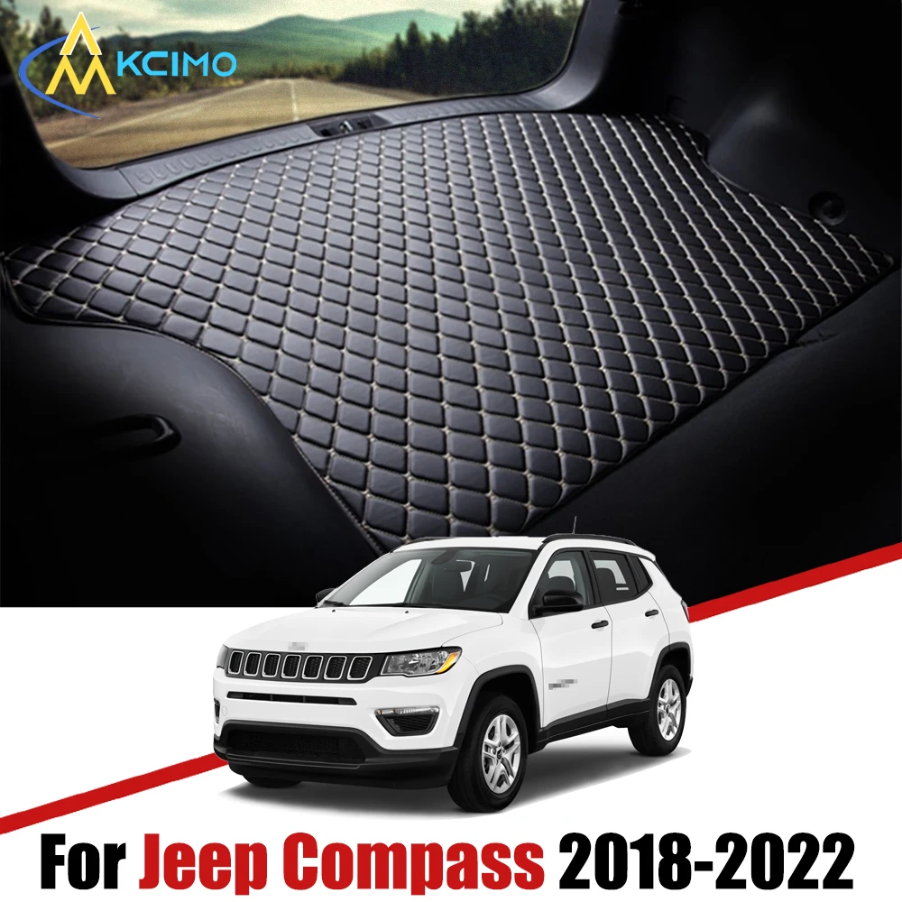 

For Jeep Compass 2018-2022 Artificial Leather Car Trunk Mat Rear Trunk Cargo Protective Mat Car Interior Accessories