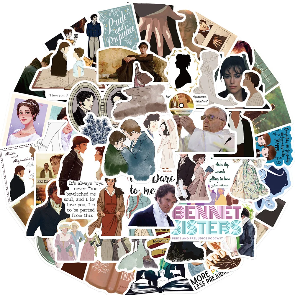 10/30/50PCS TV Show Pride and Prejudice Stickers Cartoon Simple Style Graffiti Decoration Decals Toy DIY Fridge Laptop Notebook