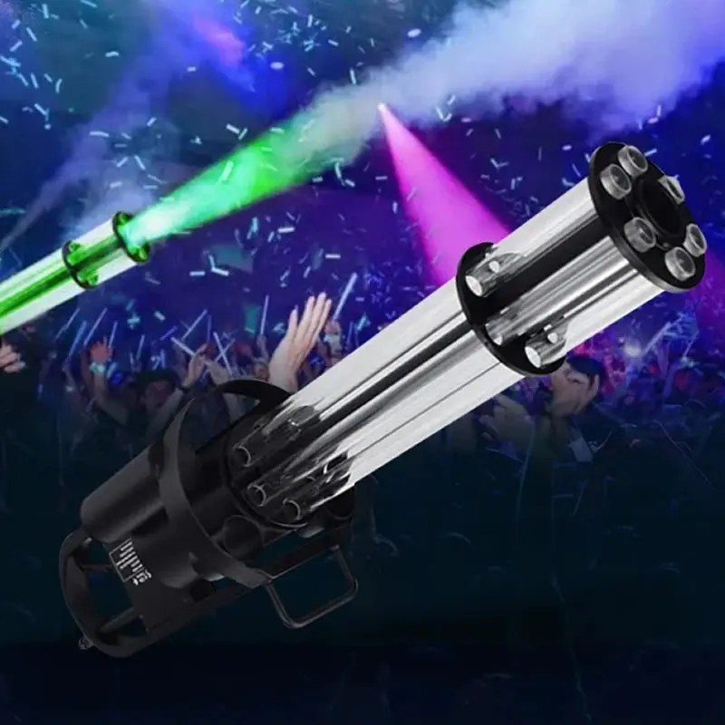 

LED CO2 Gun Handheld CO2 Cannon Cryo Fog Stage Effect Stage Gatling Air Column Gun Luminous Fog Smoke Jet Machine for DJ Disco