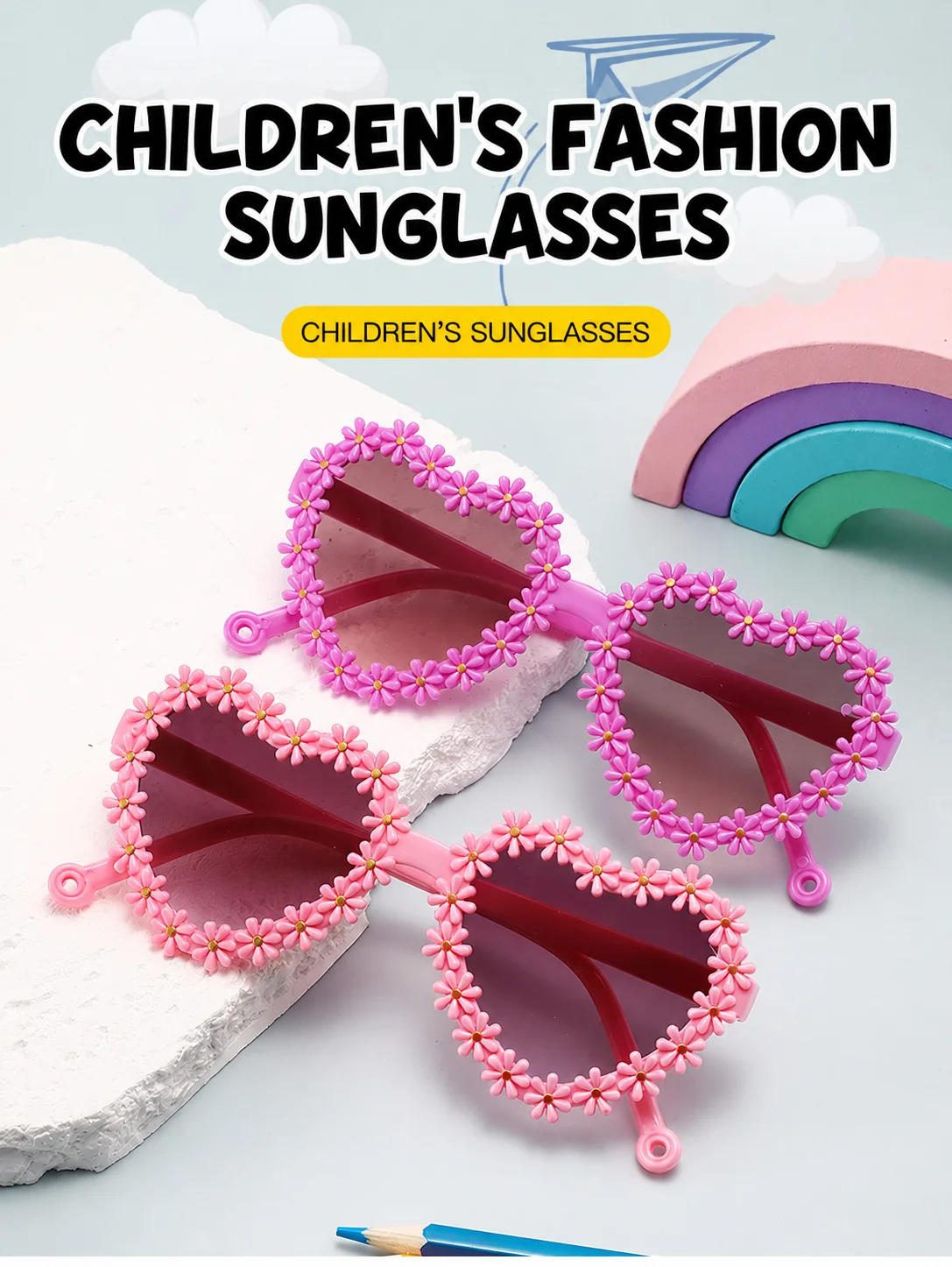PC Sunglasses Lightweight Little Girls Sunglasses Kids Sunglasses UV For Stage Performance Daily Outdoor Activities Daily
