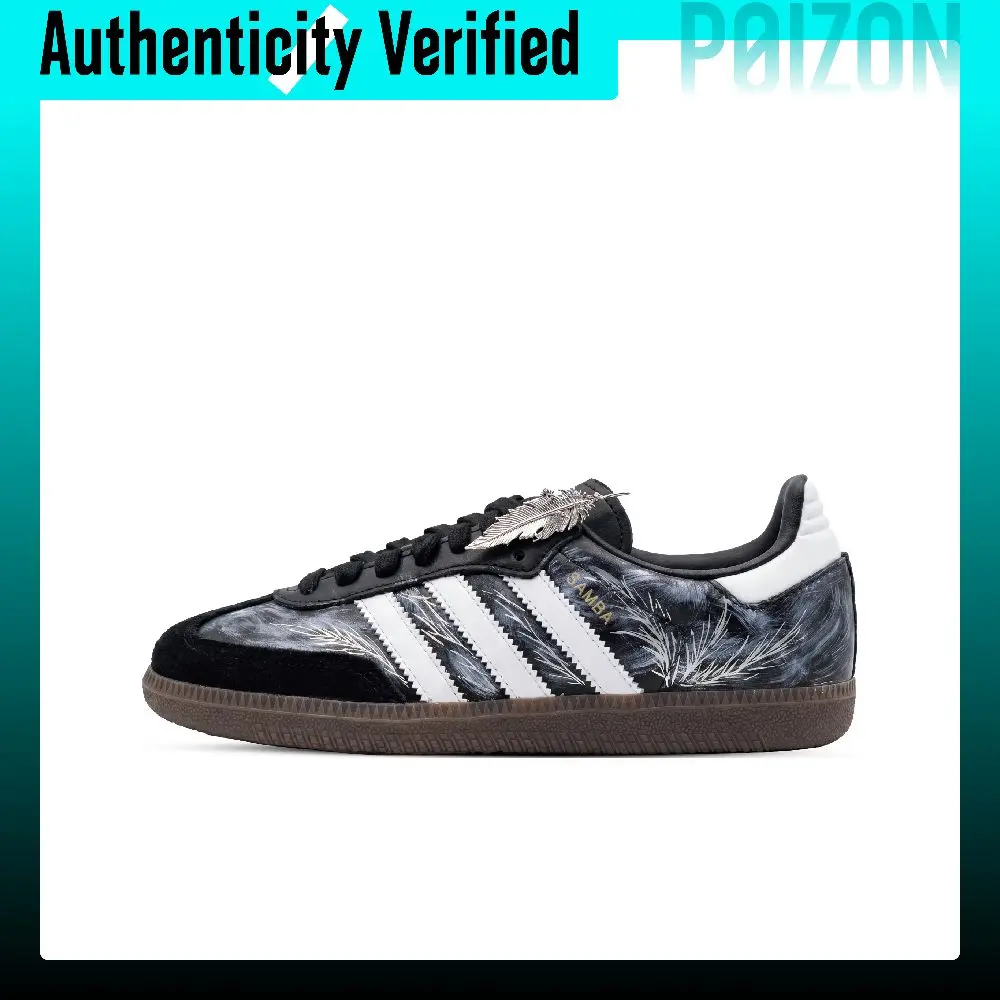 Adidas Originals SAMBA OG Black Swan, Monster Lab Low top German Army Trainers Unisex Black White Gray B75807(Team445-)