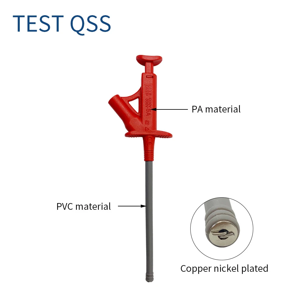 QSS Quick Test Hook Clip Professional Insulated High Voltage Flexible Grabber Testing Probe 4MM Banana Socket Q.30042