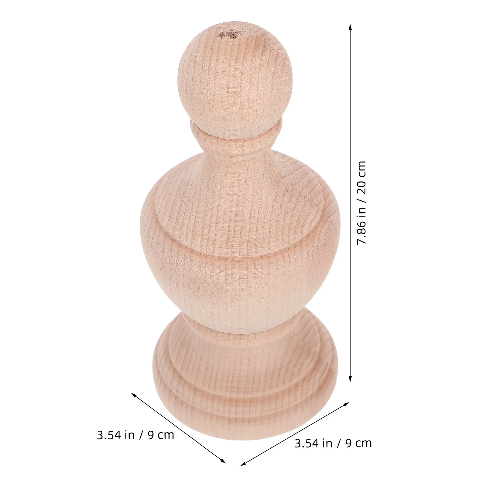 Unfinished Wooden Newel Post Cap 7.9x3.5 Inch for Stair Railing – Decorative Round Column Top Finial