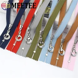 Meetee 10pcs 15/18/20/25/30cm 3# Metal Zippers Closed End Zip Closure Lock DIY Bags Purse Clothing Repair Kit Sewing Accessories