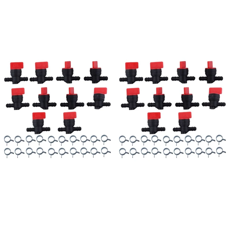 

20PCS 494768 698183 Fuel Shut Off Valve With Clamp For 1/4 Inch Fuel Line Briggs & Stratton Murray Toro Lawn Tractor