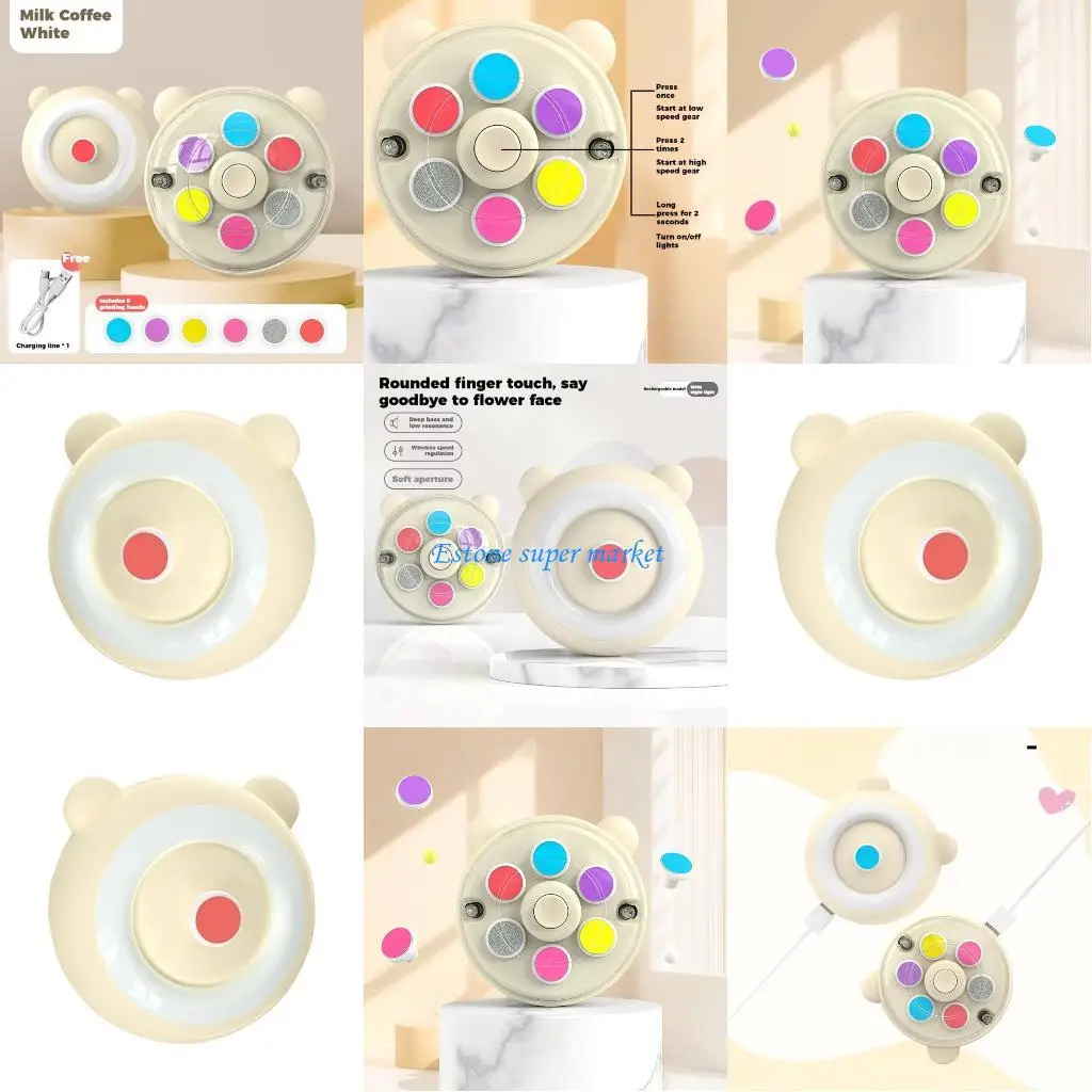 090B آلة مطحنة أظافر الرضع تصميم منخفض الضوضاء جهاز حفظ 360 درجة مع 6 وسادة بديلة لحديثي الولادة والأطفال الصغار #1