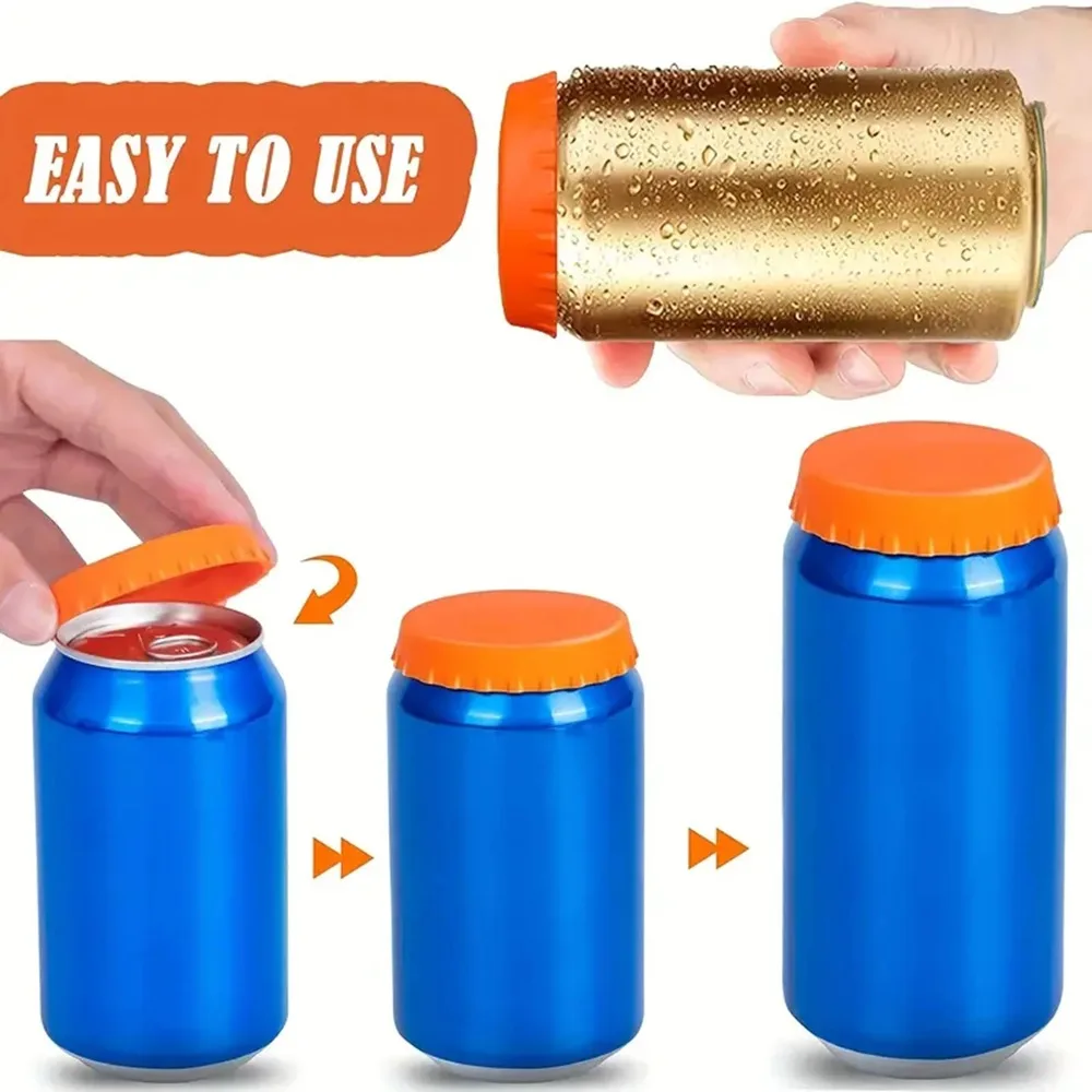 Reusable Silicone Soda Can Lids Multicolor Leakproof Seal Covers for Standard Beer Juice Drink Cans Dustproof Protective Caps