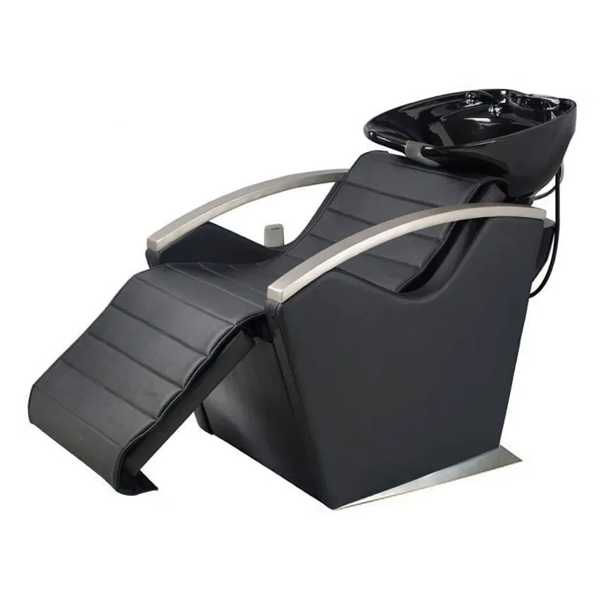 2026 Leather Salon Backwash Unit Shampoo Bed Hair Washing Station Grey Massage Electric Shampoo Chair