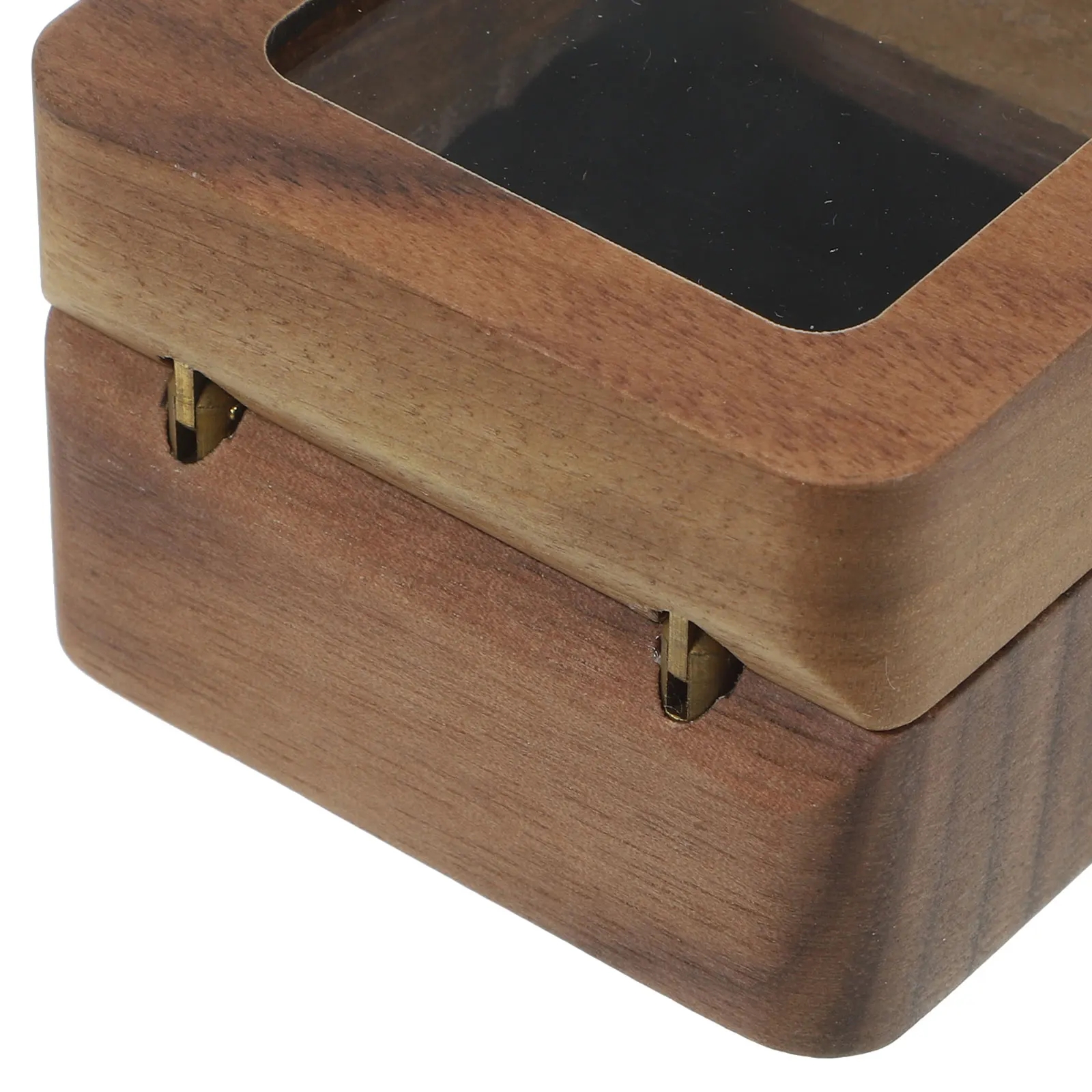 

Square Shaped Wooden Ring Box Double Compartment Case for Engagement Wedding Jewelry Gift Packaging Storage Ring Box
