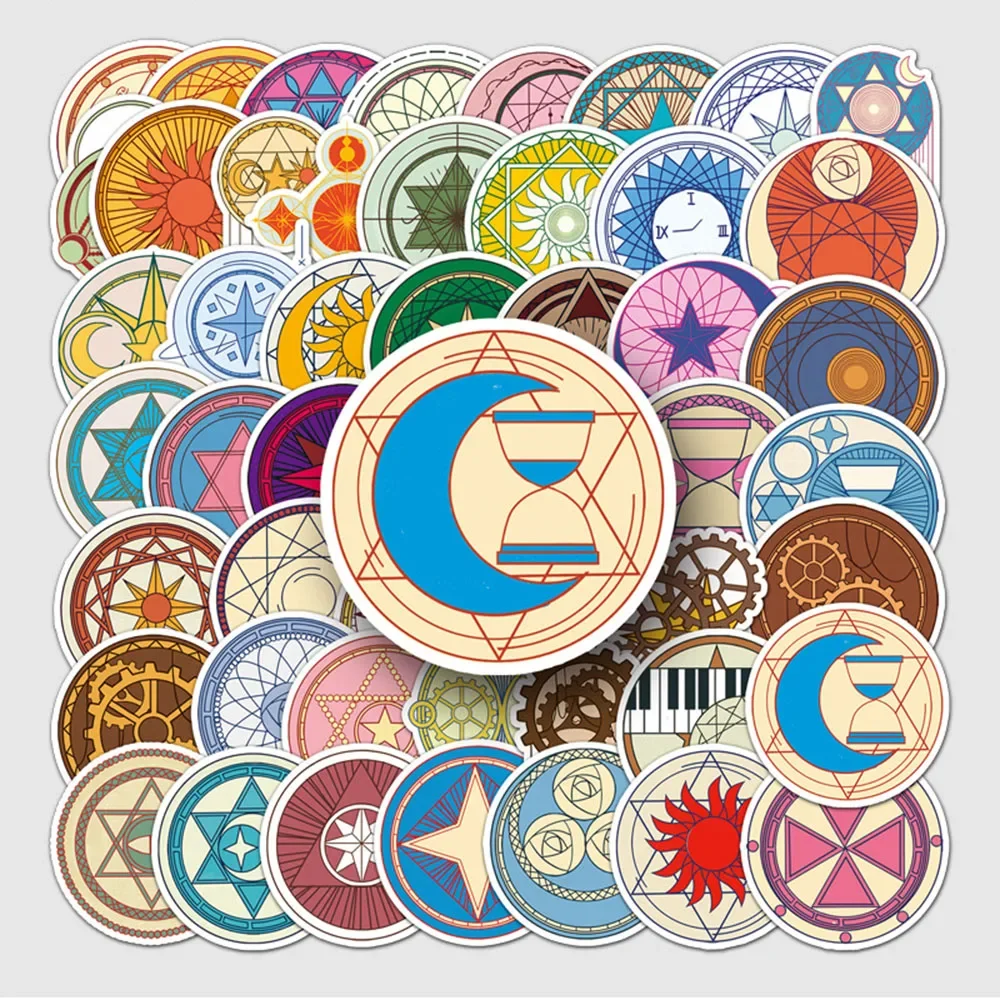 50Pcs Magic Circle Stickers Creative Graffiti DIY Skateboard Laptop Luggage Bike Motorcycle Phone Car Sticker Decals