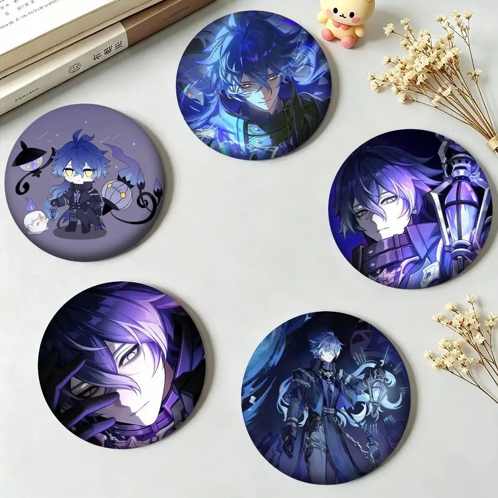 F-Flins Genshin Impact Dark Lantern Electro Game Graphic  25mm 32mm 44mm 58mm 75mm Brooches Badges Pins for Accessories Gift