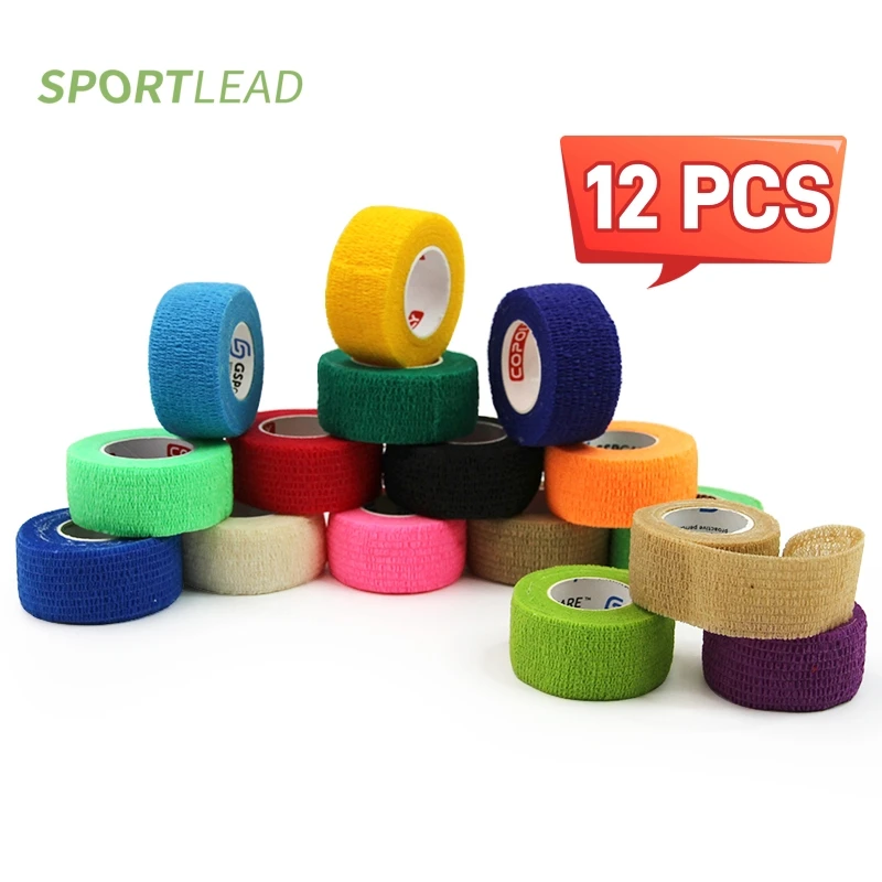 12 Stuks Vinger Samenhangende Wrap Bandages Tape Crossfit Grips Fitness Elastische Band Ehbo Non-woven Atletisch Voor Enkel knie Vingers