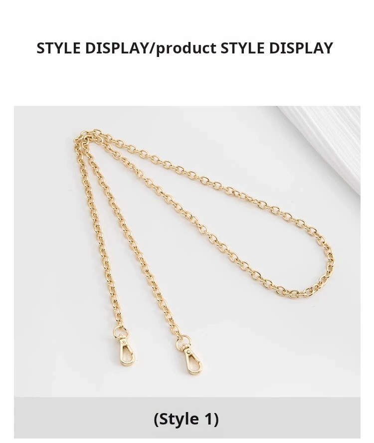 Chain strap Golden Bag Chain Accessories Metal Extension Chains Underarm Crossbody Shoulder Belt Replacement For Women's Bag