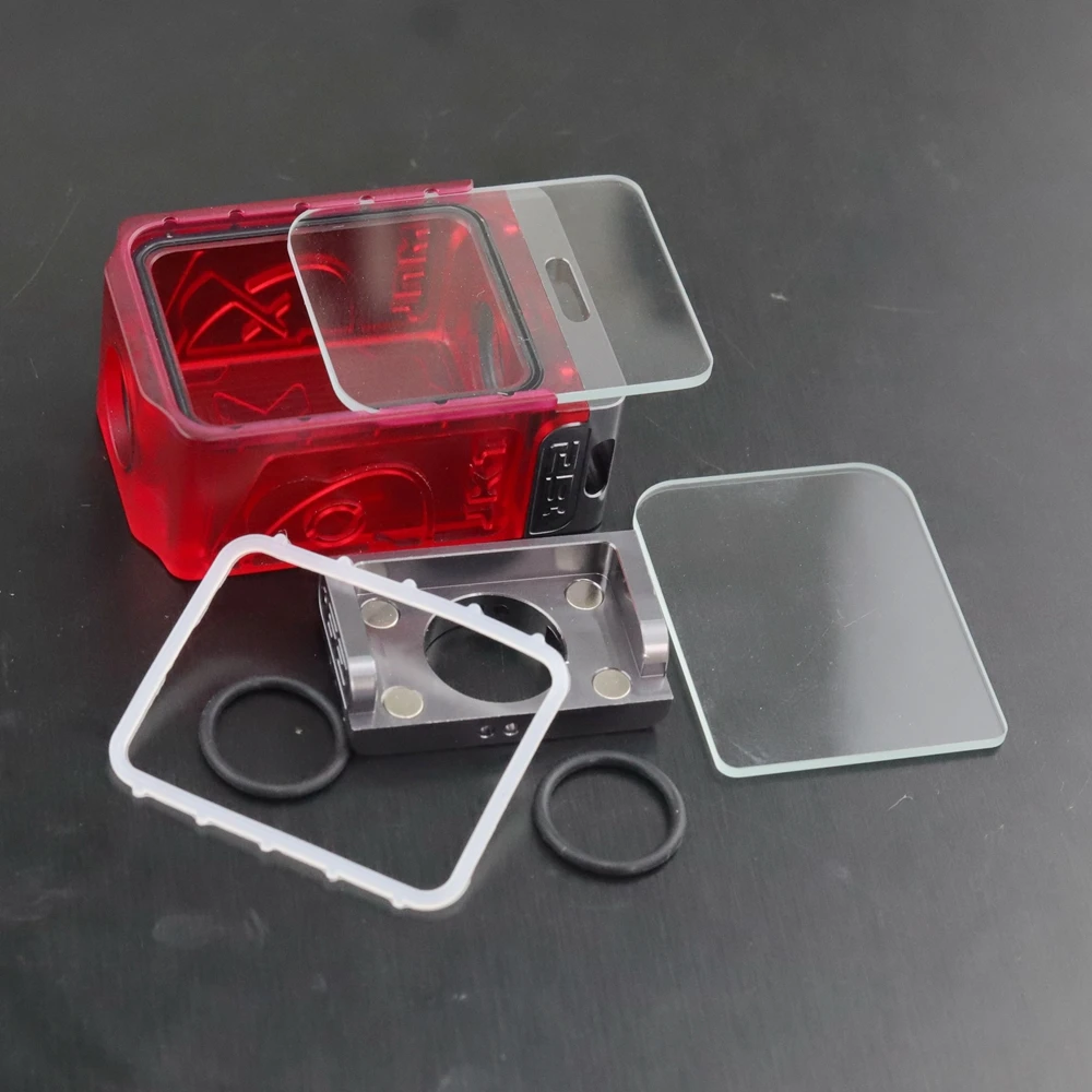 XO Boro-tanque con 2 piezas de vidrio SXK BB Billet Box, Base reemplazable magnética, caja de pañuelos portátil para coche