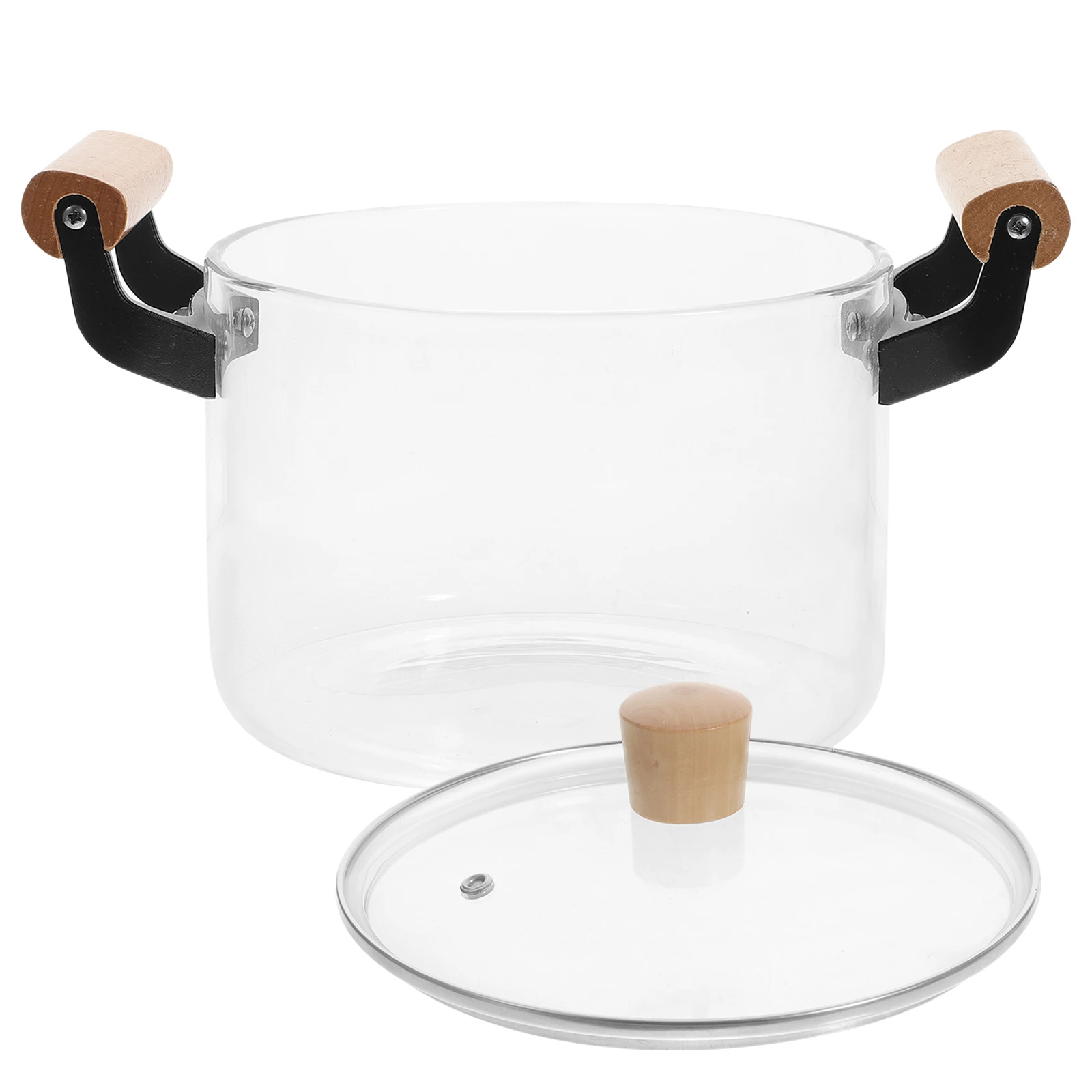 

Glass Pot for Cooking Smooth Surface Stainless Steel Sauce Pan Containers Lids Induction Cookware Glass Pots