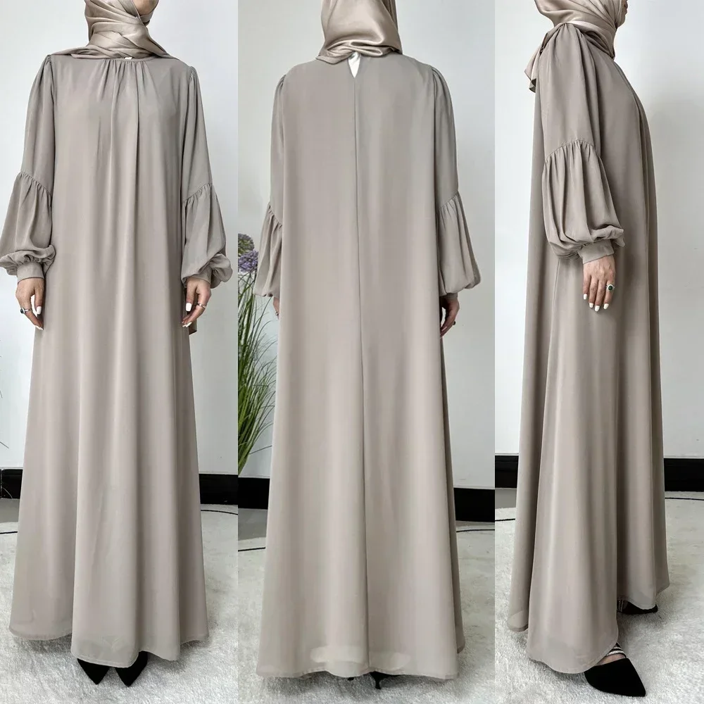 

New Dubai Women Muslim Chiffon Abaya Long Dresses Turkey Kaftan Arab Robe Islam Party Eid Ramadan Caftan Femme Jalabiya Vestidos