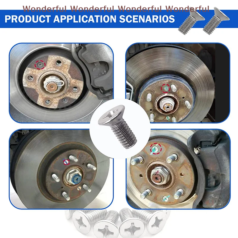 1Set Stainless Steel Brake Disc Rotor Screws 93600-06014-0H Compatible With   Retaining Screws for Front and Rear