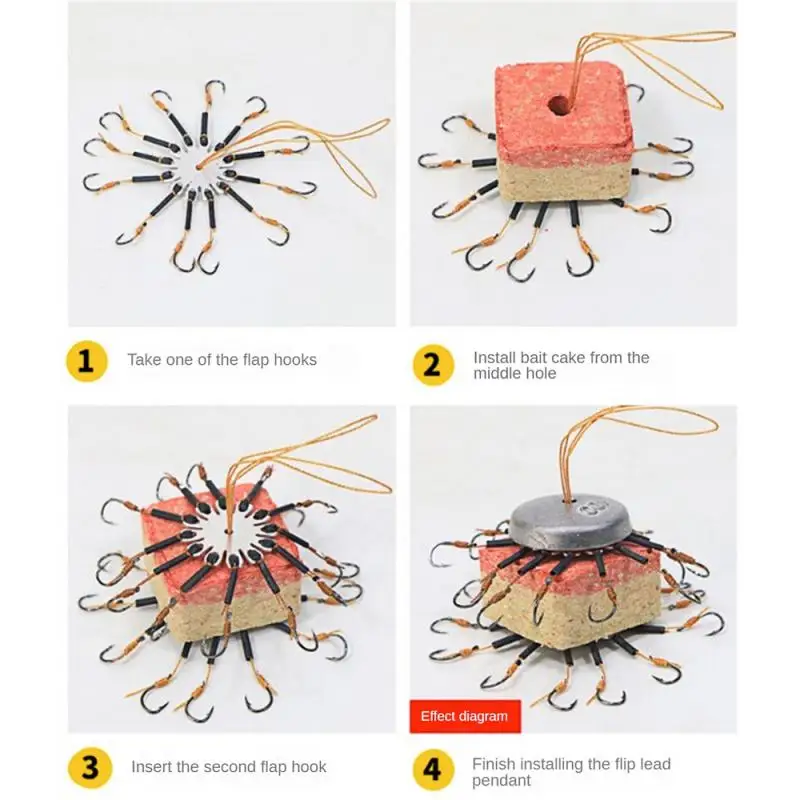 الكثير من خطافات الصيد لطعم سمك الشبوط ، مجموعة من الخطافات مع خط الصيد ، مضاد للانفجار ، خط pe مع خرطوم ، خطافات الكربون الصلب