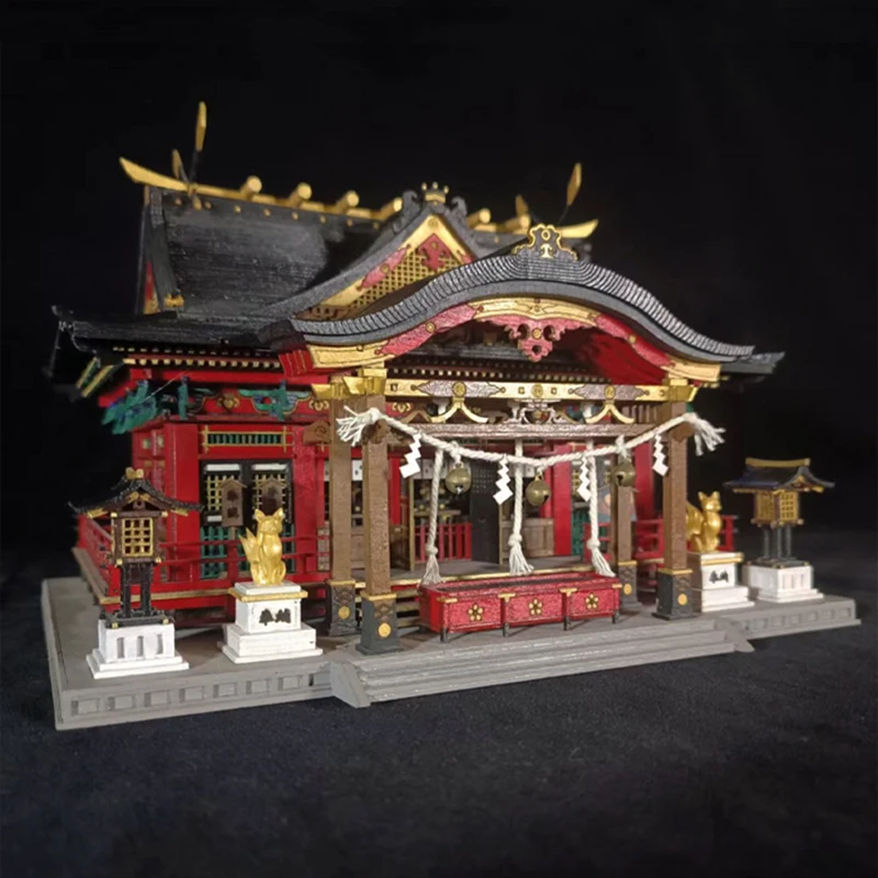 New DIY Wooden Dollhouse Japanese Fushimi Inari Shrine Model Kits Assemble Toys Temple Children Adult Birthday Gift Casa