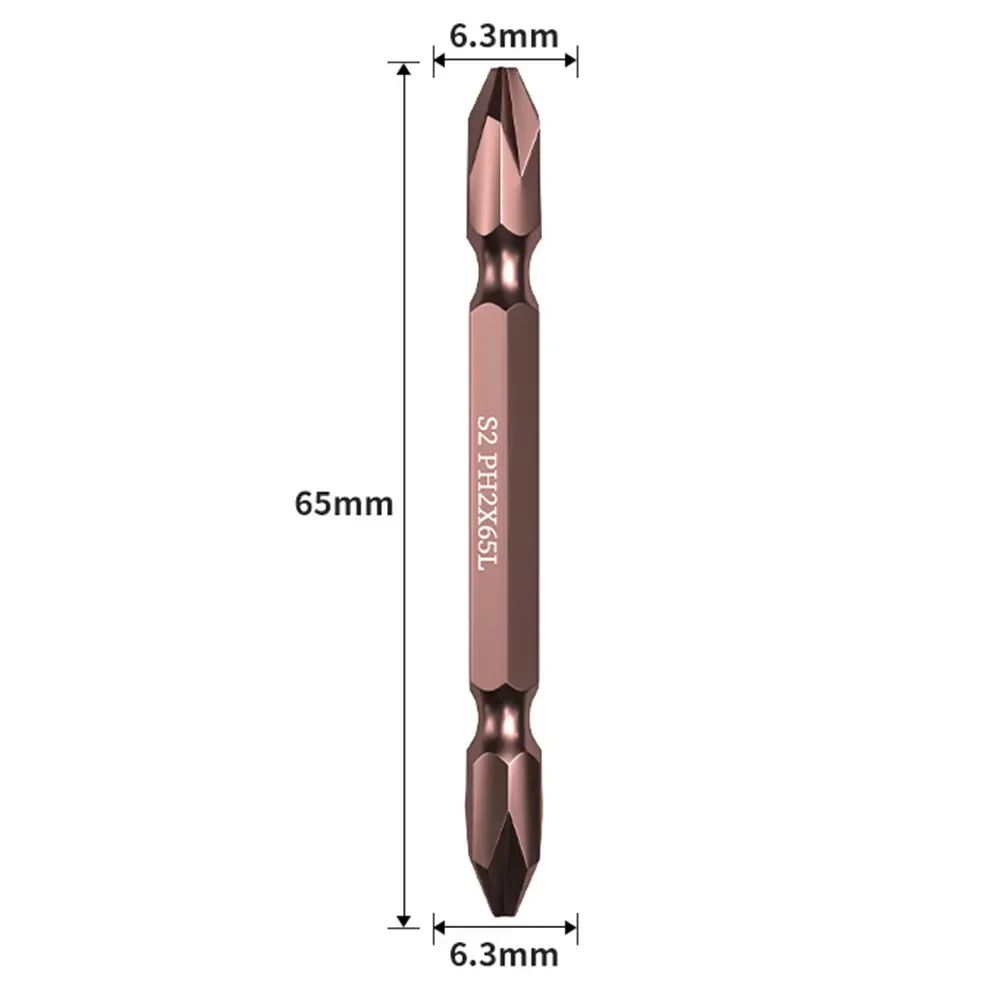 1pcs Alloy Steel PH2 Double-ended Cross Electric Screwdriver Bit 65/100mm/150mm/200mm/250mm/300mm For Pneumatic Screwdriver