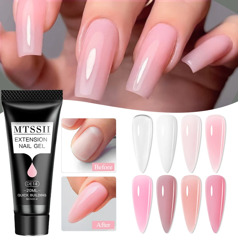 19 pz Estensione Rapida Gel Smalto Per Unghie Set 20 ml Rosa Trasparente Quick Building Nail Art Vernice Base Top Coat Manicure Kit di Strumenti Per Unghie