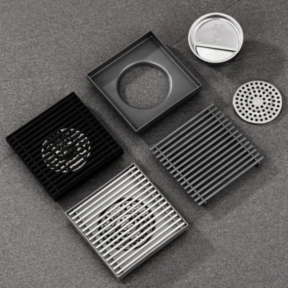 Stable Structure 304 Stainless Steel Floor Drain Anti Odor Large Flow Shower Drain Row Design Drain Cover Hotel Project