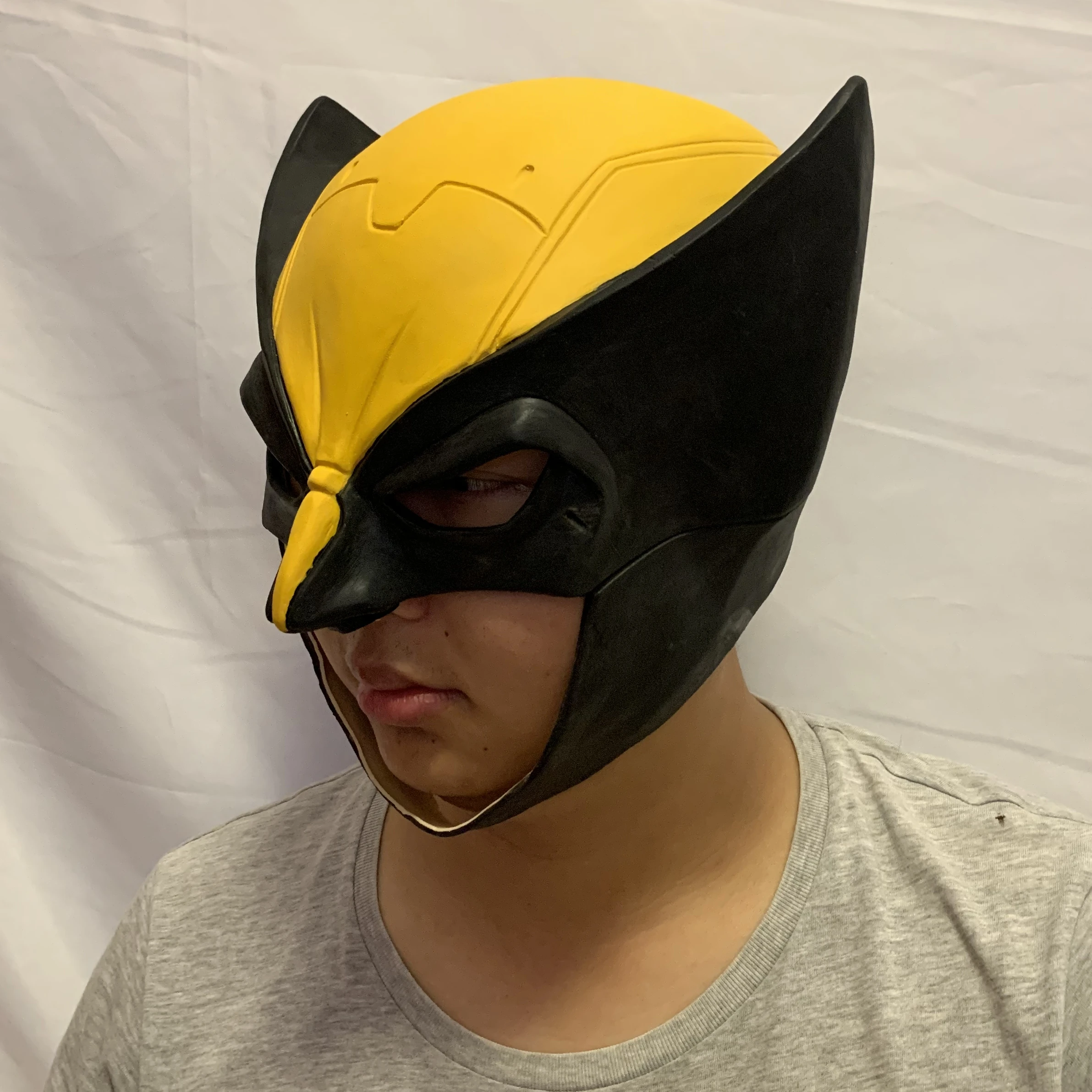 Máscara de Lobezno de alta calidad, casco de media cara de látex, Animal divertido, Lobo, James Howlett, película, Cosplay, accesorios de fiesta de Halloween