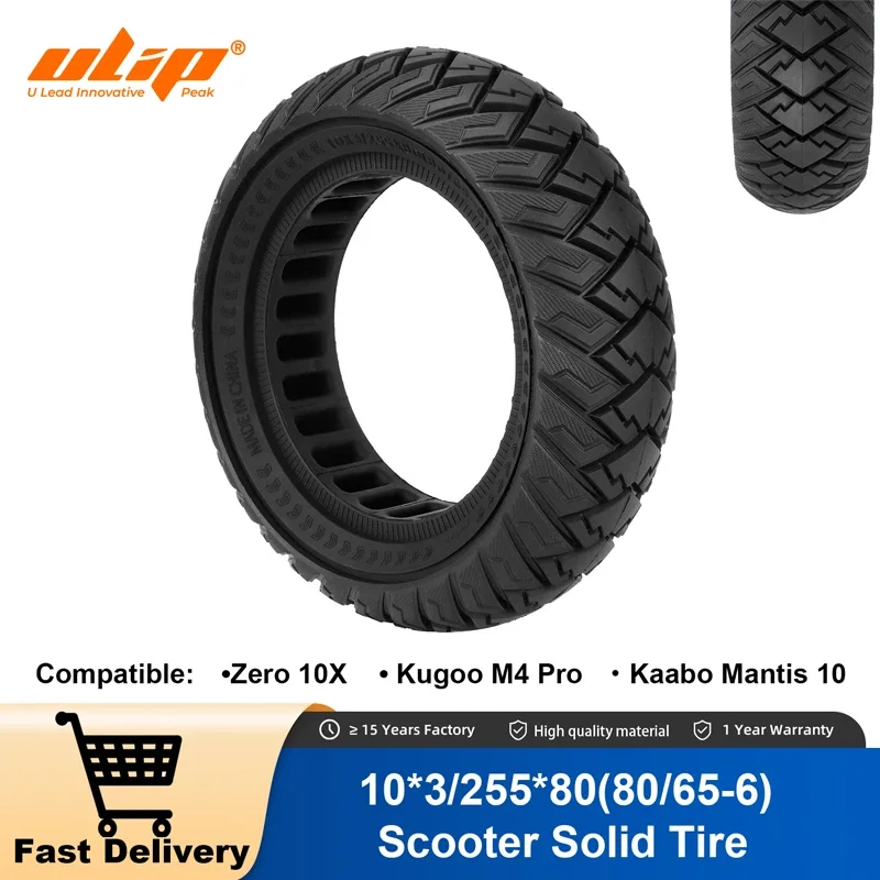 

Ulip 10Inch 10x3 Solid Tire 255x80 Off-Road Honeycomb Tires For Zero 10X/KUGOO M4/Kaabo Wolf Warrior Scooter 80/65-6 Tyre