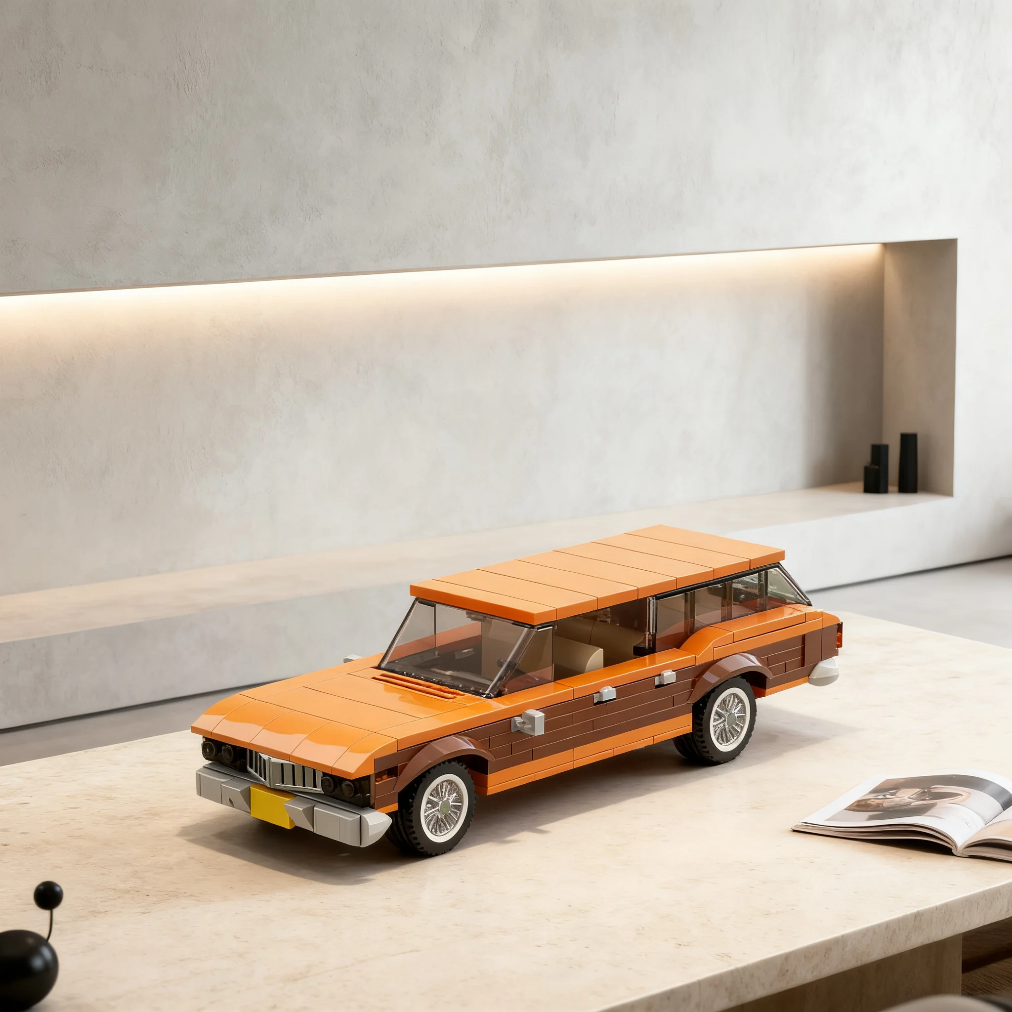 263 детали MOC City Champions Chevrolet Kingswood Wagon 1970-х годов, модель из строительных блоков, рождественский подарок, игрушка, архитектурная идея, образовательный набор