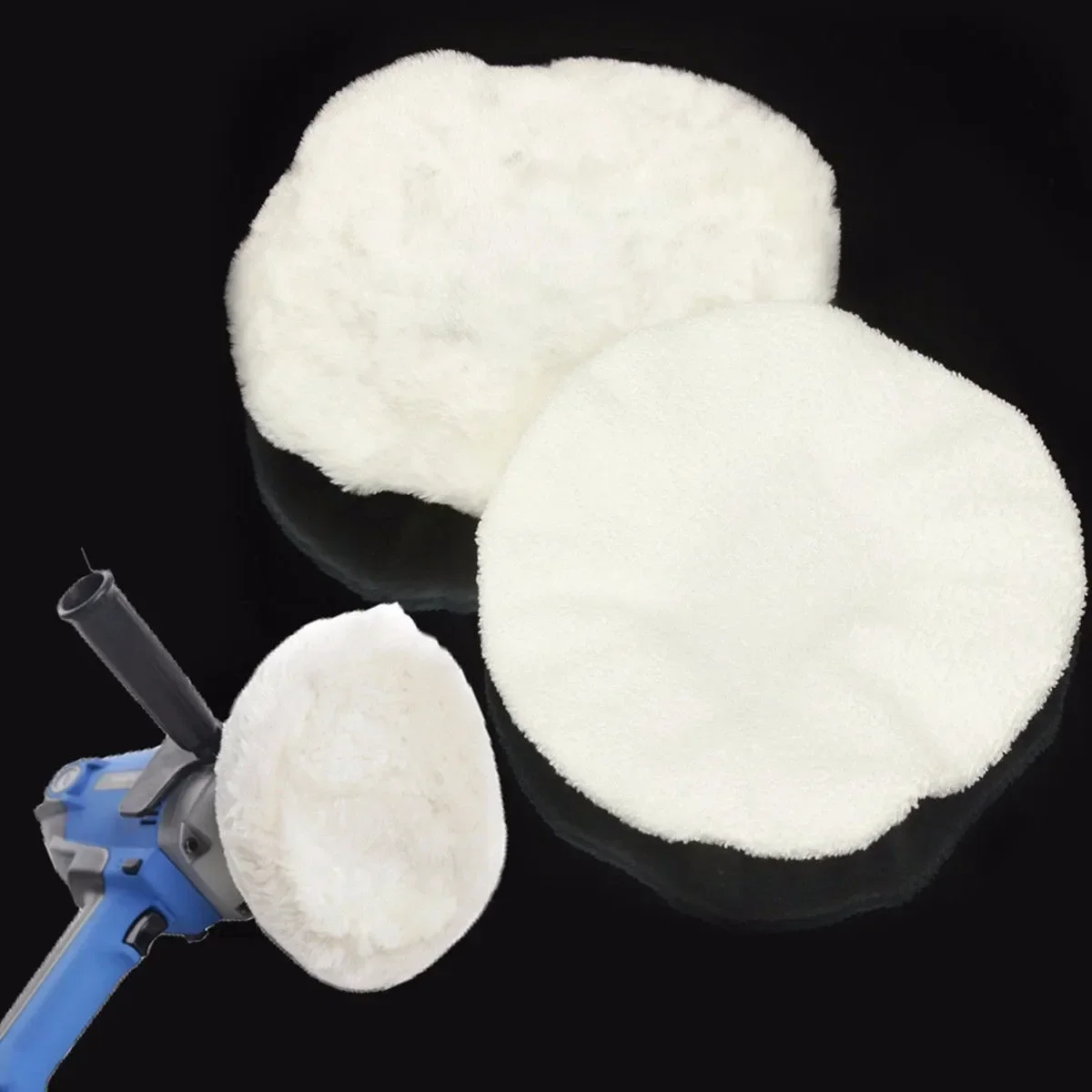 5PCS/lot 150mm Lambs Wool Polishing Bonnet Car Polishing Pad Set Polish Waxing Pads Kit For Car Polishing Buffing Patch