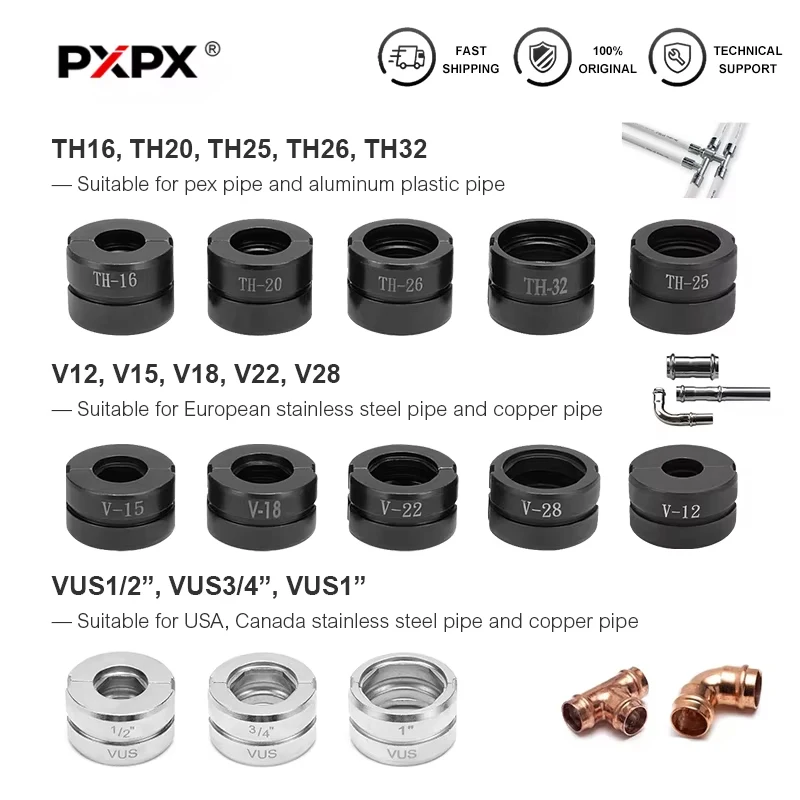 Hydraulic Pipe Crimping Jaw TH U Pipe  for Pex Fittings and V  M  VAU VUS  Pipe press moulds  for Cooper Cube