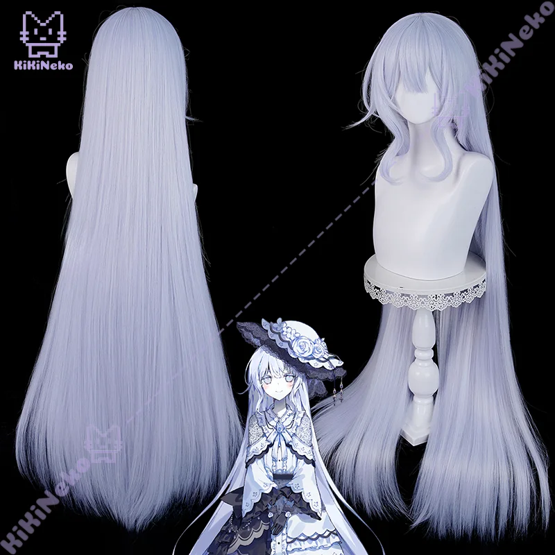 게임 마법 소녀 마녀 재판 유키 츠키시로 코스프레 가발 긴 라이트 퍼플 가발 코믹콘 파티 성인 여성 남성용