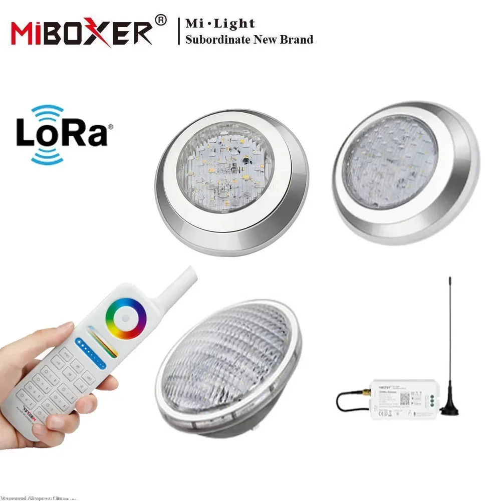 Miboxer 15W 27W RGB+CCT Wall-mounted Underwater Lamp  PAR56 LED Swimming Pool Light;433MHz Gateway FUT086/WL-433/UW01/UW02/PW01