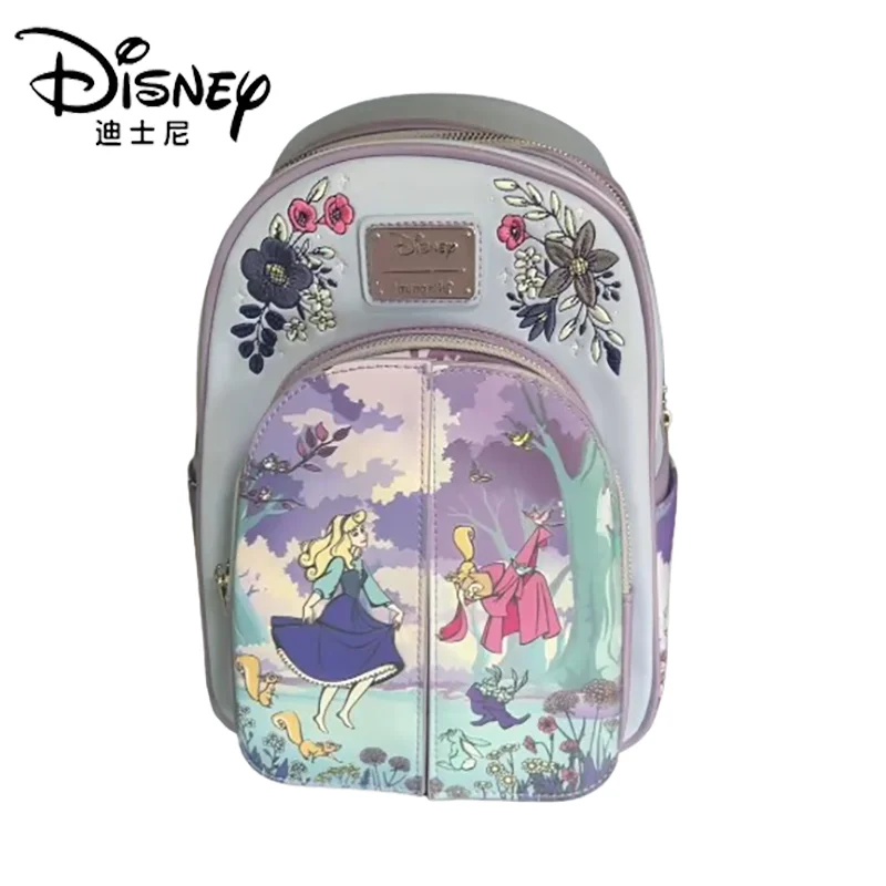 

Stock Loungefly Disney Sleeping Beauty 65th Anniversary Floral Scene Double Strap Shoulder Bag Student Backpack Kids Gifts