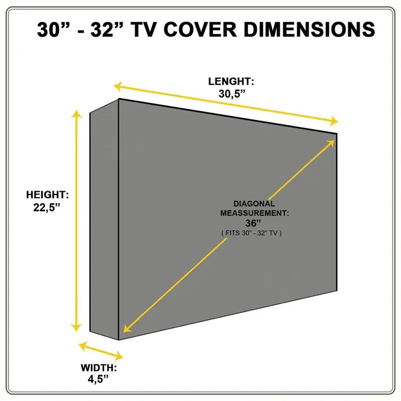 Reliable-Waterproof Outdoor TV Cover With Bottom Cover, Thick Cloth,Dustproof And Weatherproof TV Cover,Waterproof Outdoor TV Co