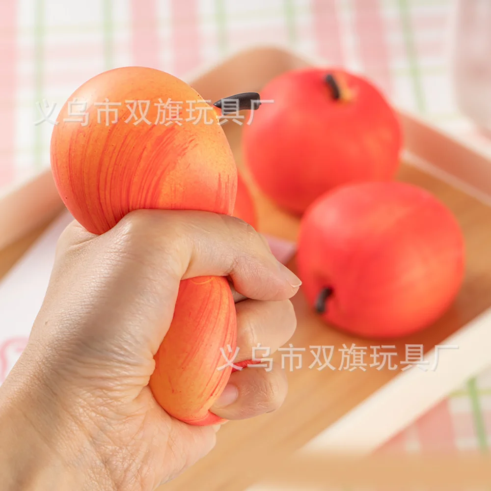 1pc Simulated Fruit Apple Soft Pinch Relieve Daily Tension Decompress And Slow Rebound Office Dining Table Daily Decoration Toy.