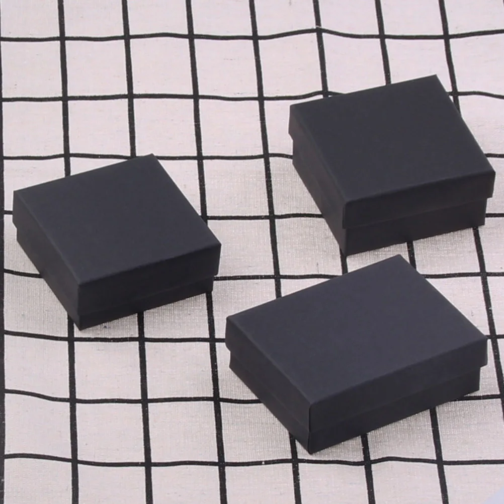 

6pcs Jewelry Gift Box Small Earring Necklace Packing Black Lightweight Portable Storage For Rings Bracelets Hairpins