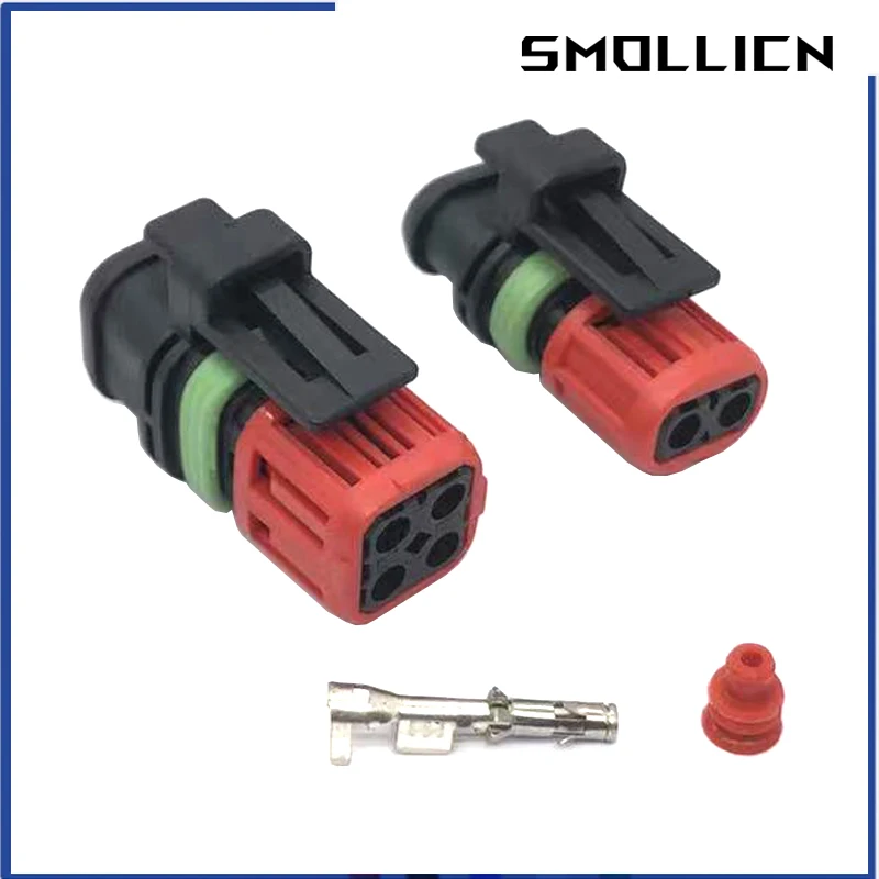 1 Set Tyco 2 4 Pin Female Fuel Injector Plug Oxygen Sensor Map Sensor Connector Wiring Socket For Cars Excavator 1337352-1