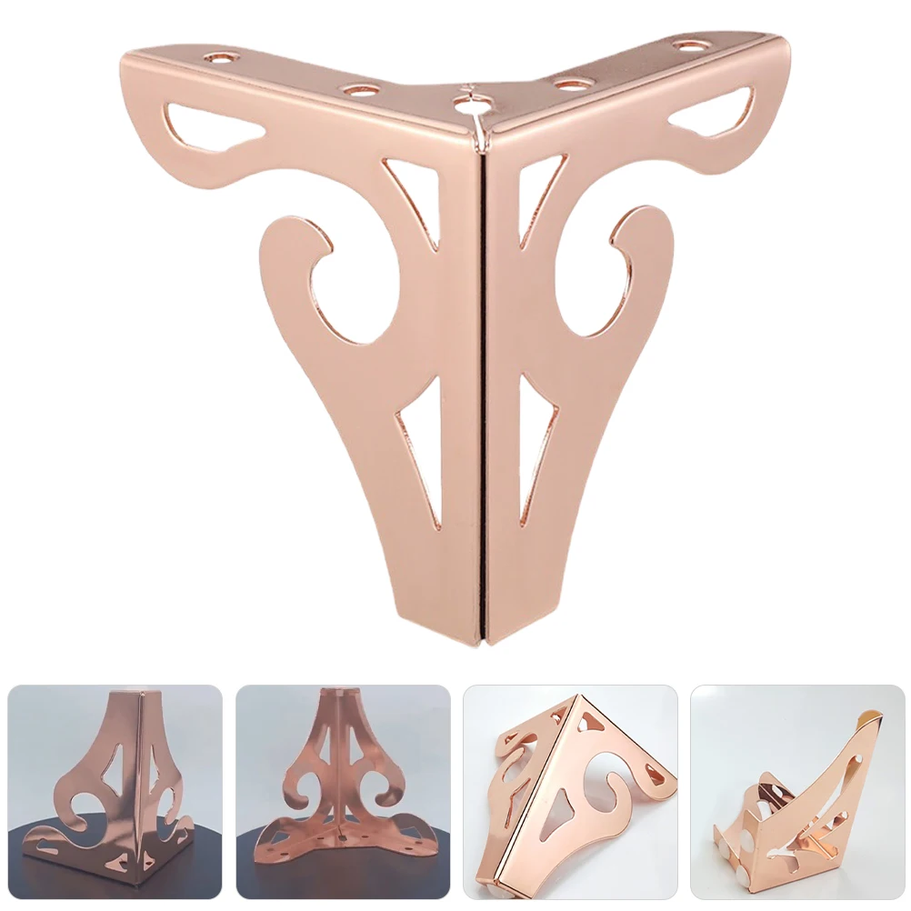 

4Pcs 10cm Metal Furniture Legs Rose Gold Color Sofa Cabinet Feet Easy Install Modern Home Decorative Support