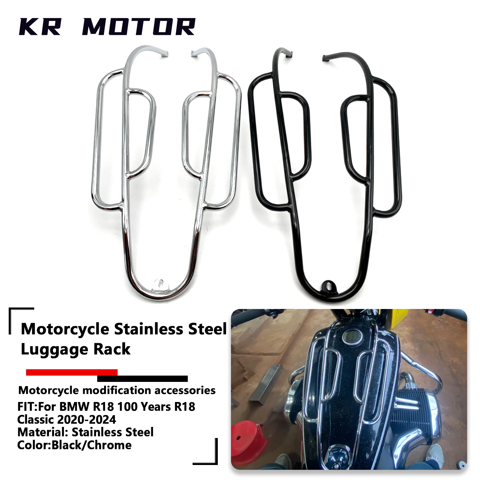 

Motorcycle Stainless Steel Luggage Rack Fit For BMW R18 Roctane R 18 Classic 100 Years 2020-2024 Tank Railing Protection Bar