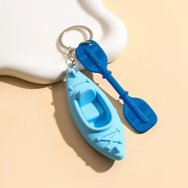 Mini-Kajak-Schlüsselanhänger mit passendem Paddel und leuchtendem Mehrfarben-Design, perfekt für Kajakliebhaber, Rucksackdekoration, kleines Geschenk. – Detail 6