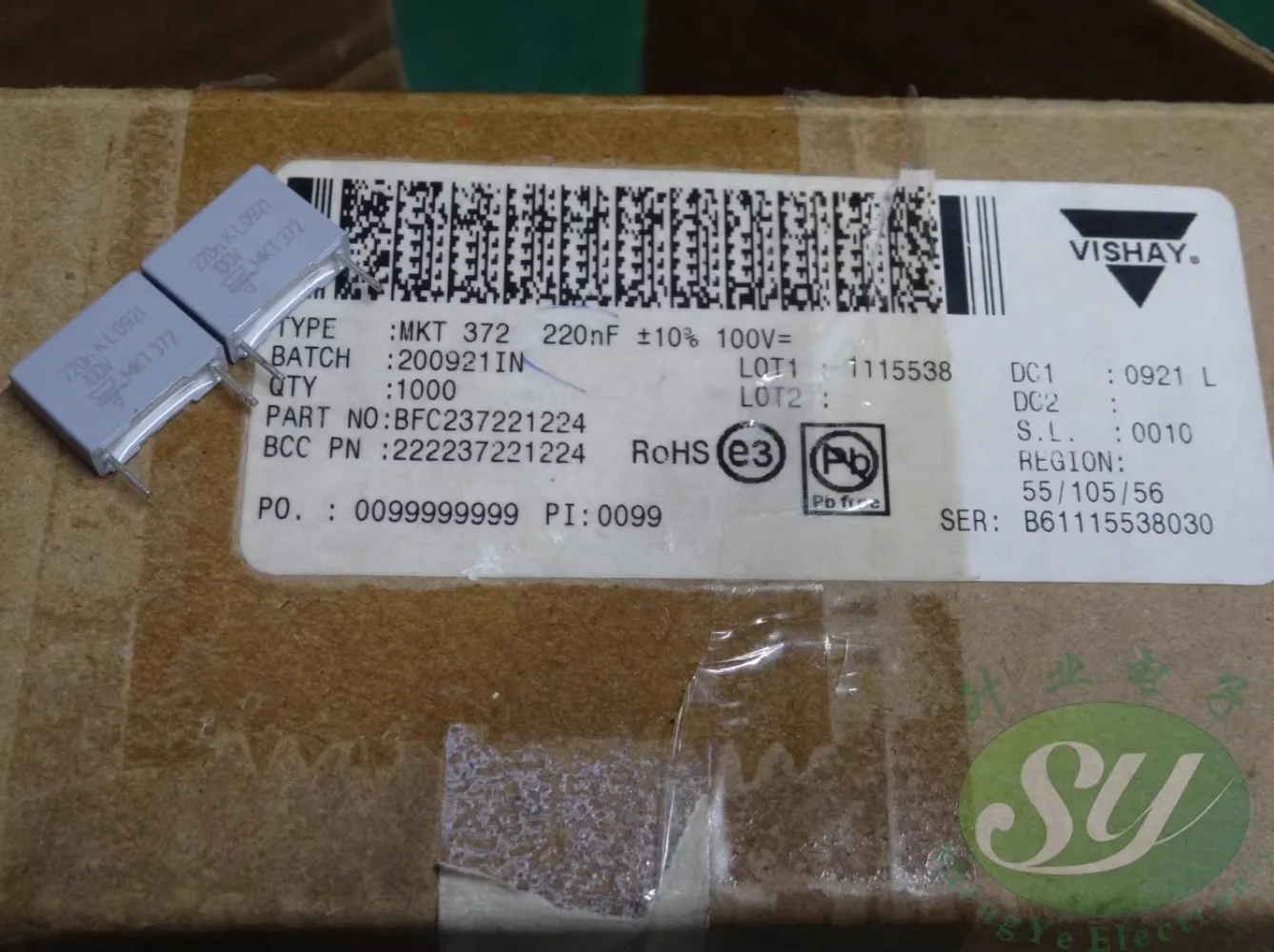 

10PCS MKT372 0.22uf/100v 220nf u22 224 New film capacitor 10MM