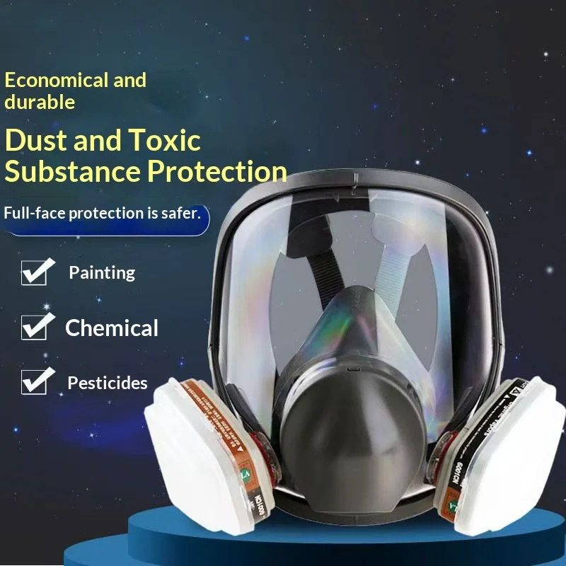 Activated Carbon 6800 Gas Mask Silicone Full Face Spray Paint Chemical Fire Fighting Pesticide Military Industry Formalde