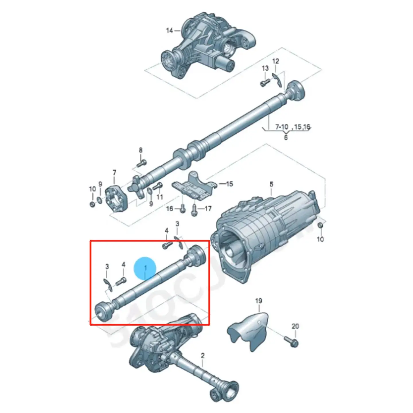Factory Hot Sale SENP Car Parts Drive Shaft 7L0521101H Axle Shaft Propshaft Propeller Shaft for VW Touareg Q7 Cayen