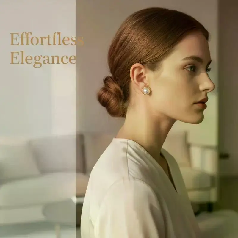 New Fashion Geometric Pearl Earnail Set: Women Retro Elegant Daily Commuter Versatile Earrings Accessory Party Jewelry