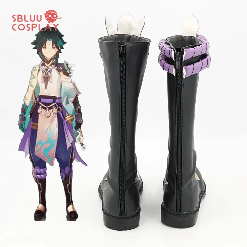 

CyGenshin Impact Xiao Cosplay Halloween Party Shoes Fancy Boots Custom Made
