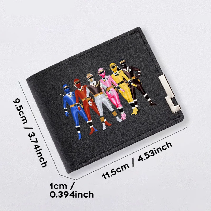 파워 레인저스 PU 가죽 지갑 미니멀리스트 디자인 가볍고 내구성이 뛰어난 남성용 컴팩트 지갑 패션 비즈니스 스타일 매일 사용